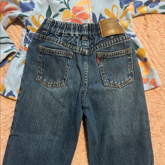 Carter's Blue Floral Fleece Jacket and Levi’s Jean. 24 mos. - Picture 4 of 5